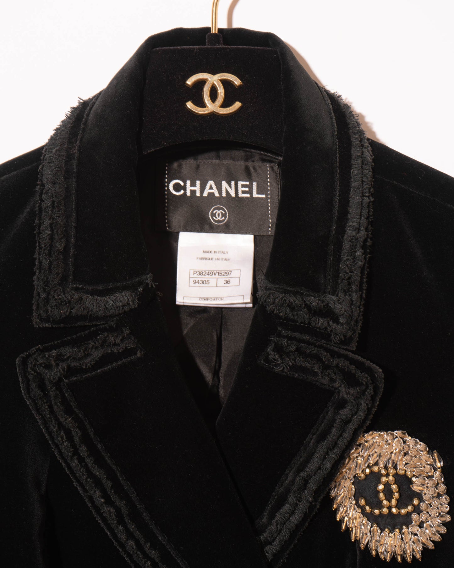 FR36-38 Chanel Spring 2010 Double Breasted Fitted Cut Velvet Jacket - Vintage Chanel Jacket -   - Rarchive.