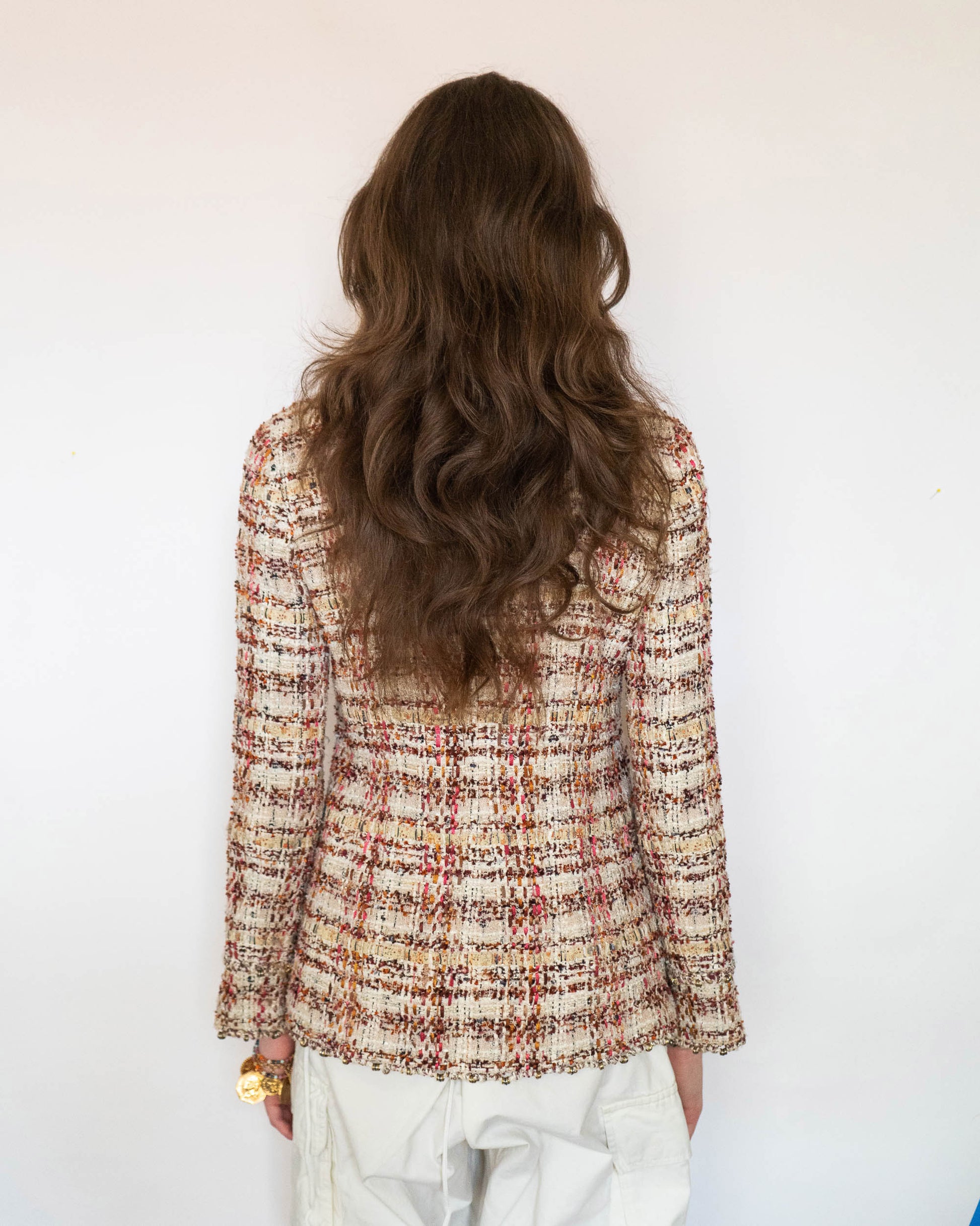 FR36-38 Chanel Spring 2006 High Collar Two Pocket Fantasy Tweed Jacket - Vintage Chanel Jacket -   - Rarchive.