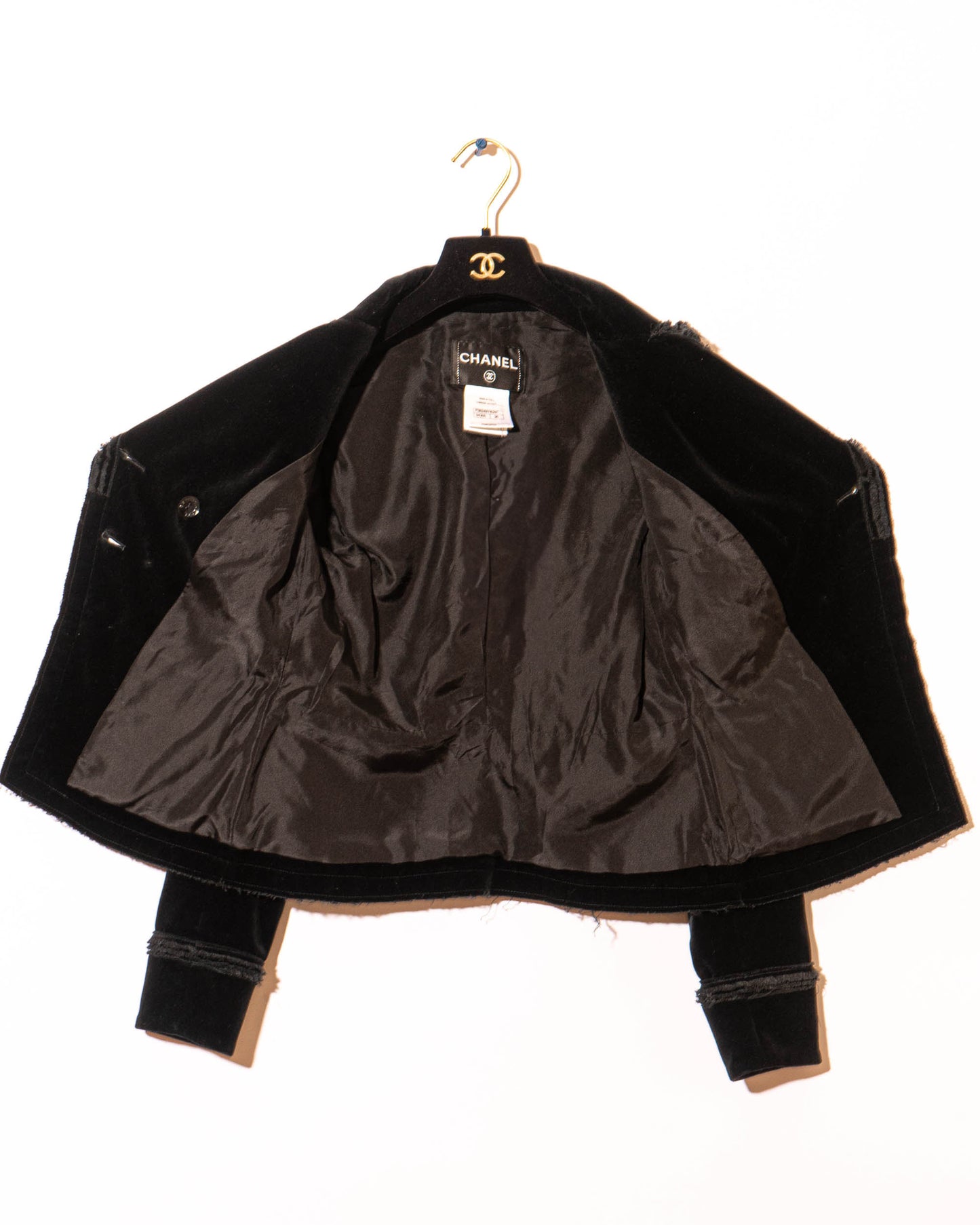 FR36-38 Chanel Spring 2010 Double Breasted Fitted Cut Velvet Jacket - Vintage Chanel Jacket -   - Rarchive.