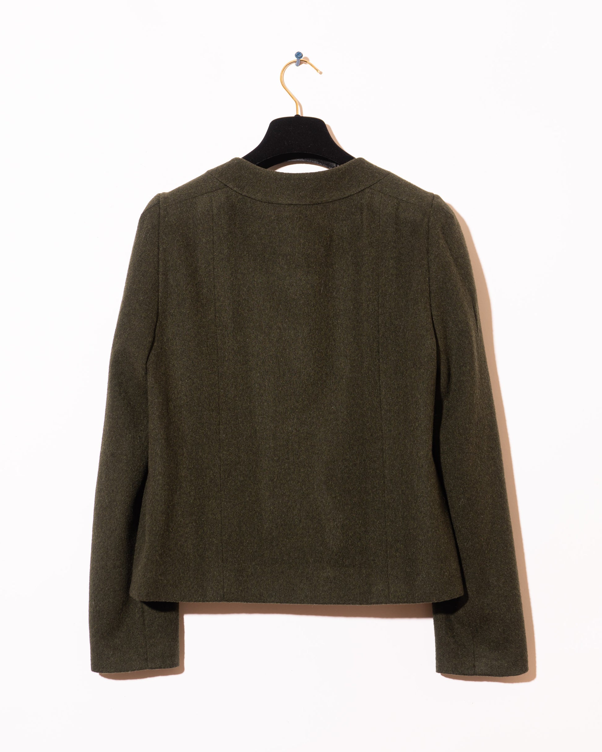FR38-40 Chanel Fall 1988 Collarless Two Pocket Wool Jacket - Vintage Chanel Jacket -   - Rarchive.