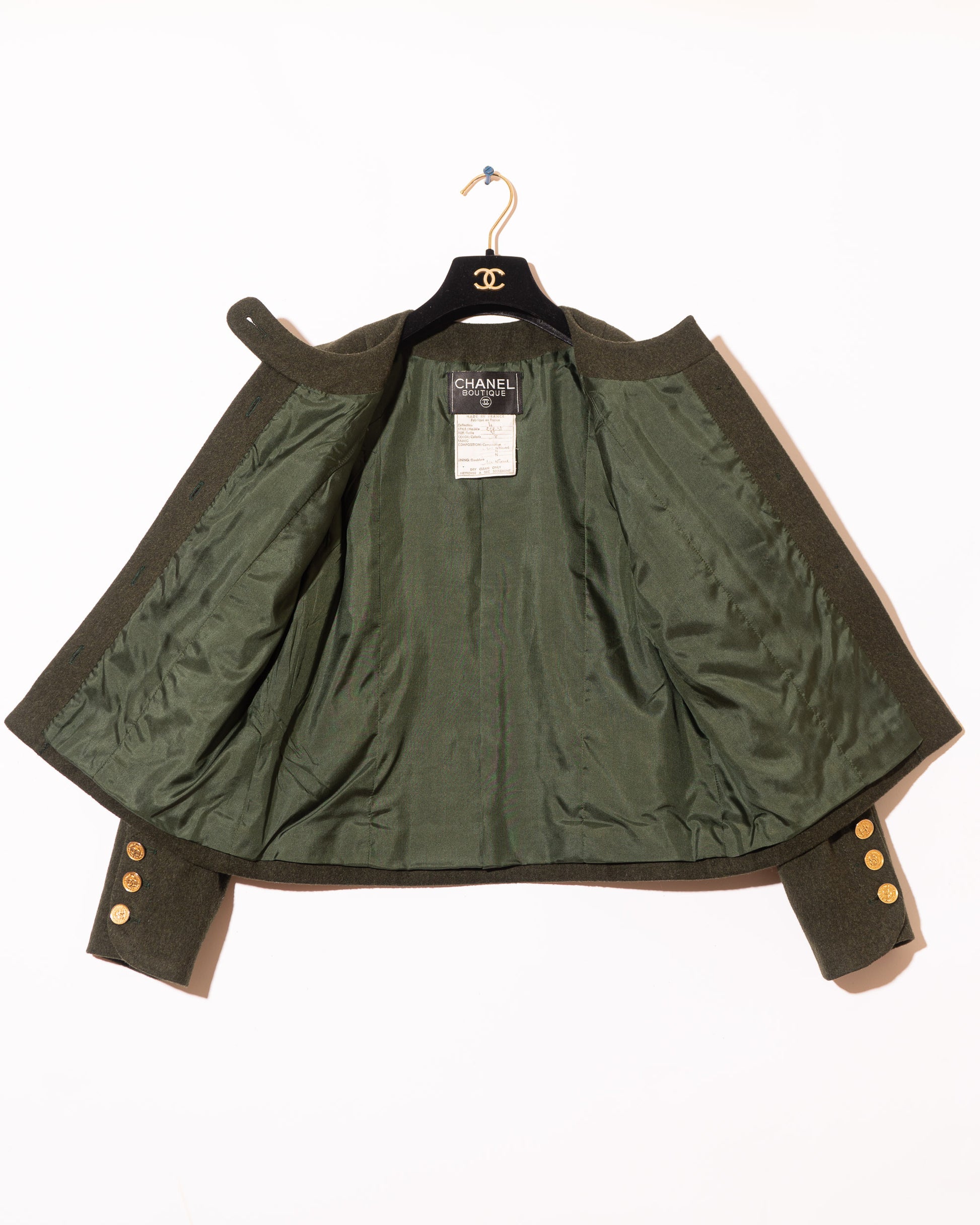 FR38-40 Chanel Fall 1988 Collarless Two Pocket Wool Jacket - Vintage Chanel Jacket -   - Rarchive.