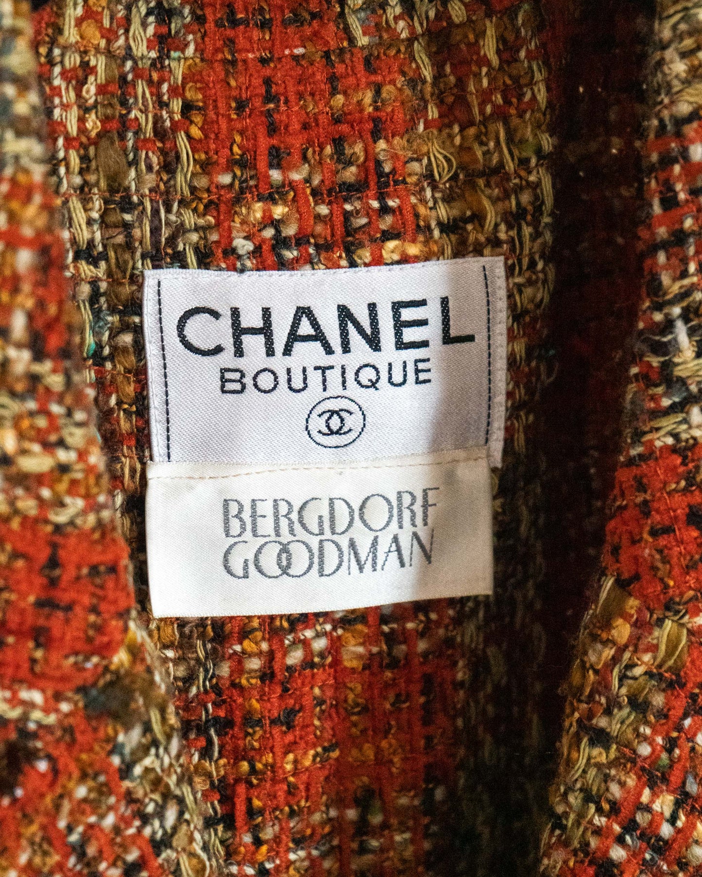 FR38-42 Chanel Fall 1998 Four Pocket Brown Fantasy Tweed Jacket