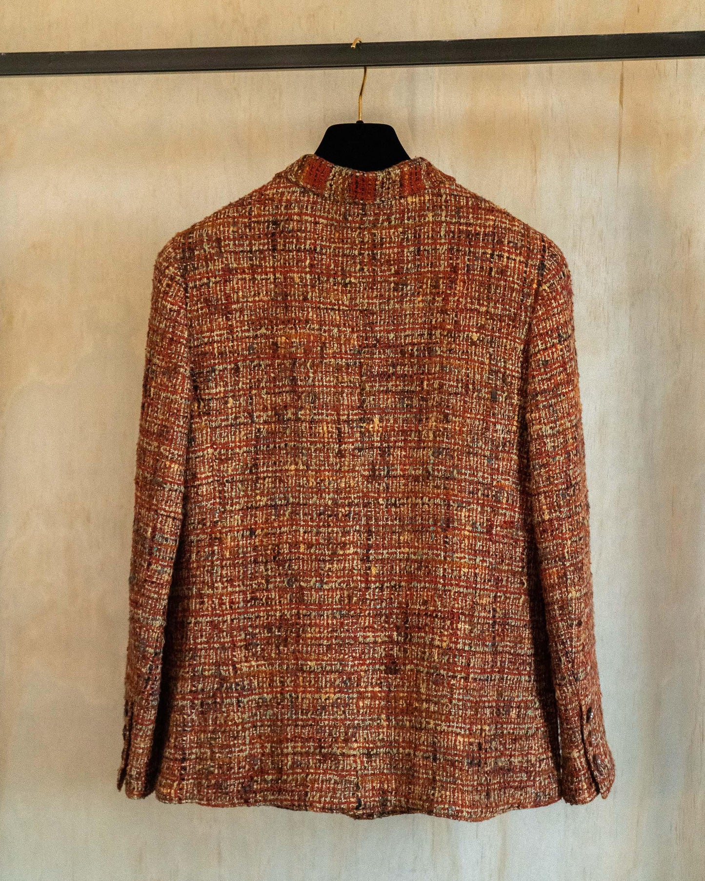 FR38-42 Chanel Fall 1998 Four Pocket Brown Fantasy Tweed Jacket