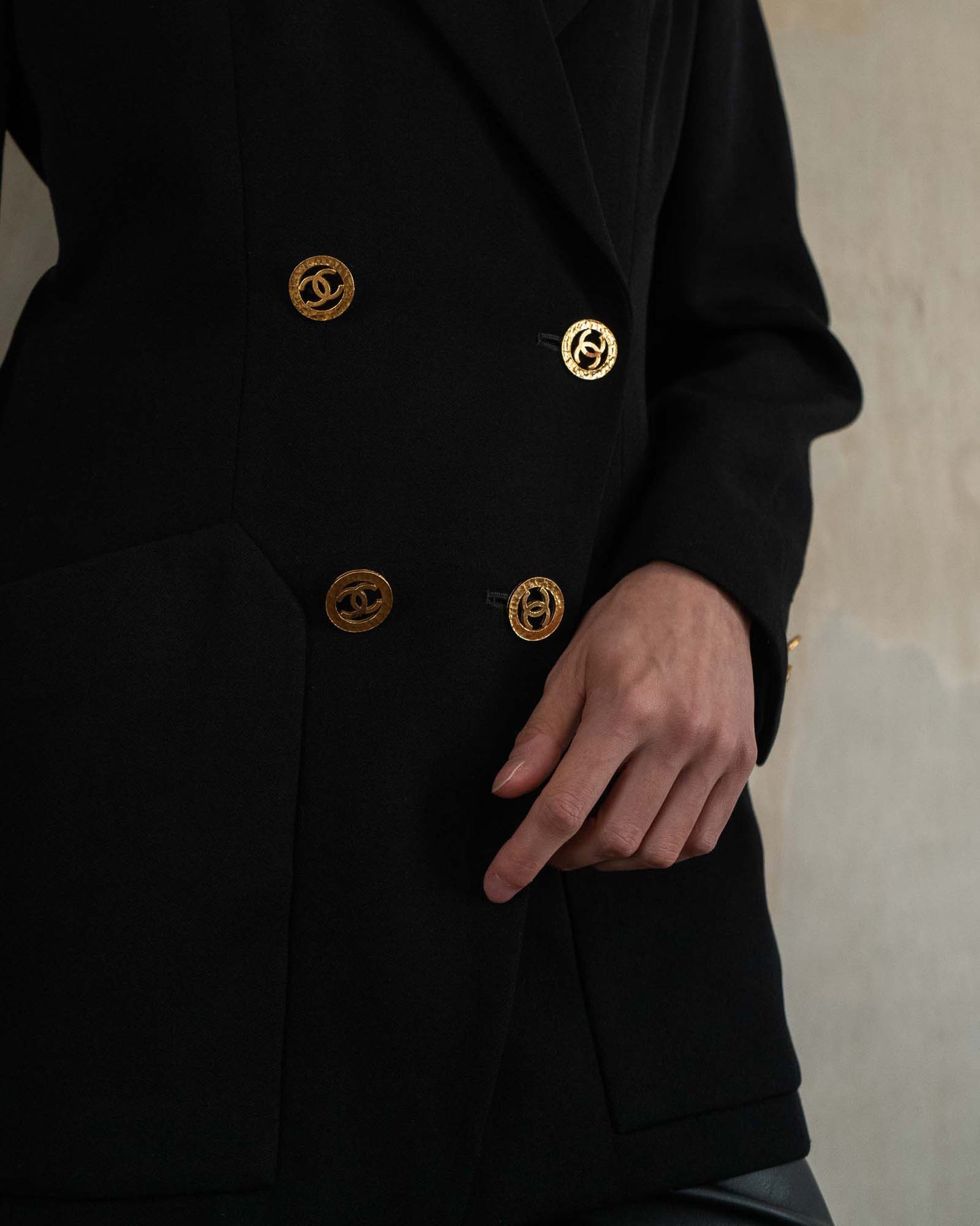 FR38-40 Chanel Cruise 1993 Two Pocket Classic Double Breasted Wool Jacket