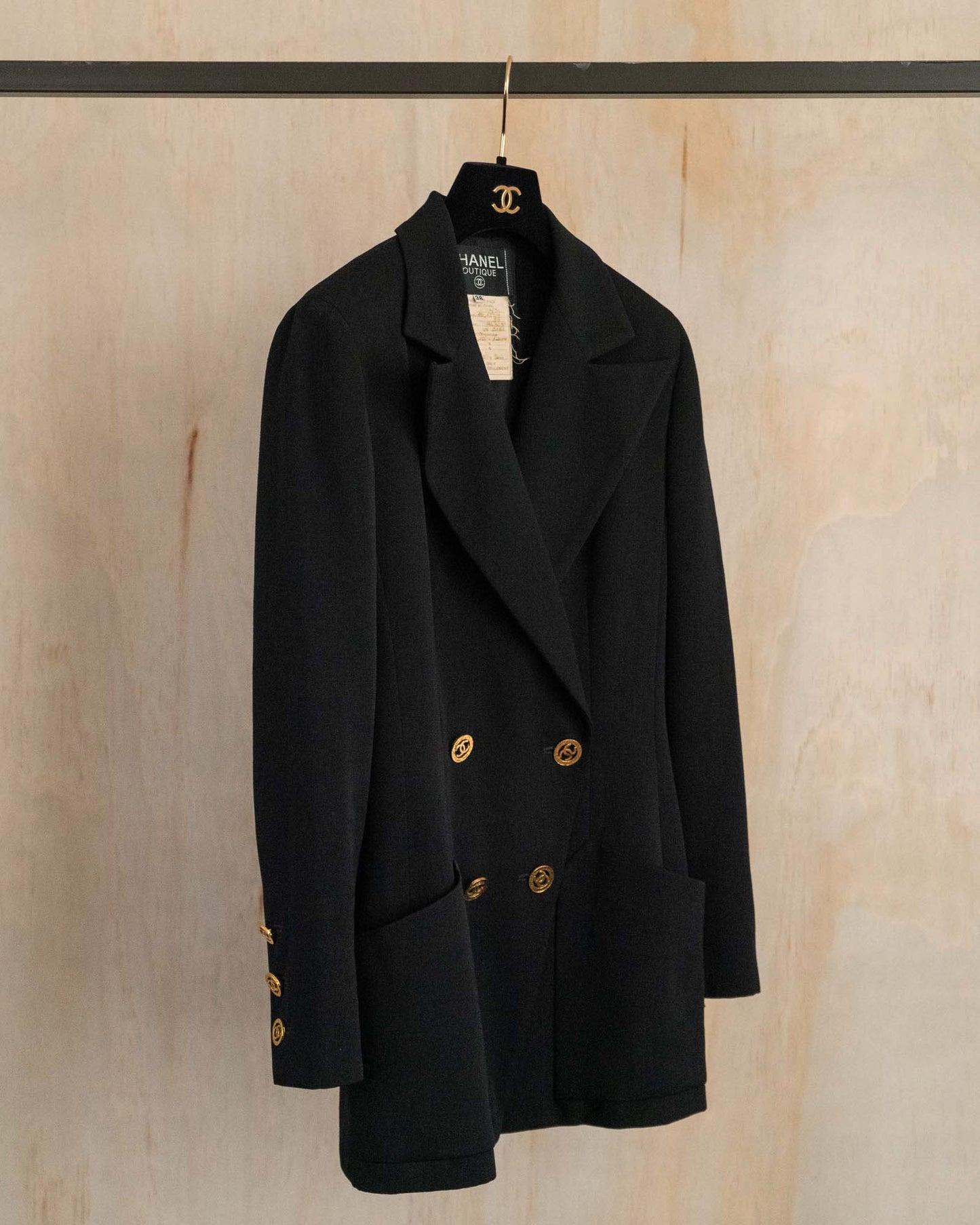 FR38-40 Chanel Cruise 1993 Two Pocket Classic Double Breasted Wool Jacket