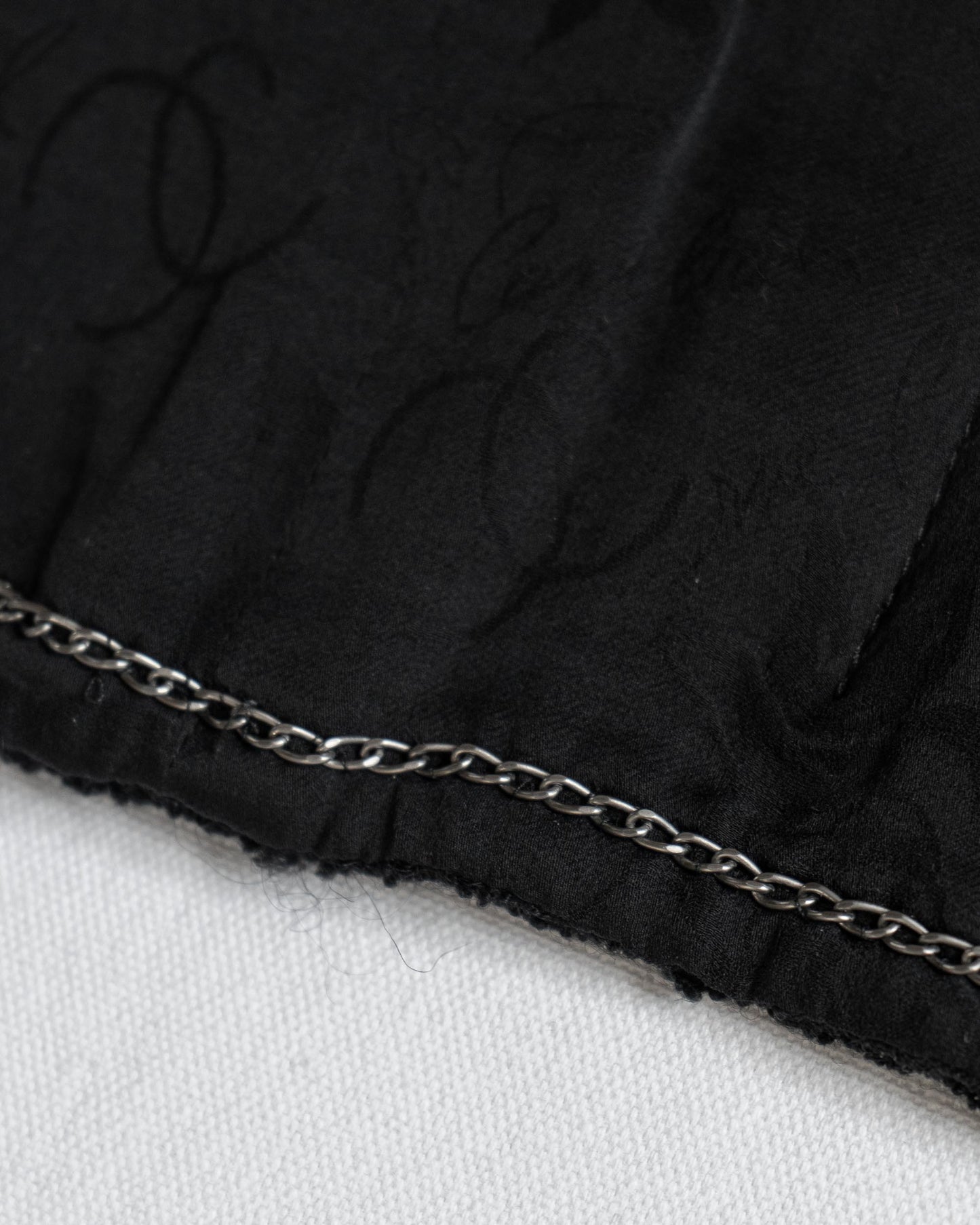 FR34-36 Chanel Fall 2009 Timeless Classic Collarless Four Pocket Black Tweed Jacket