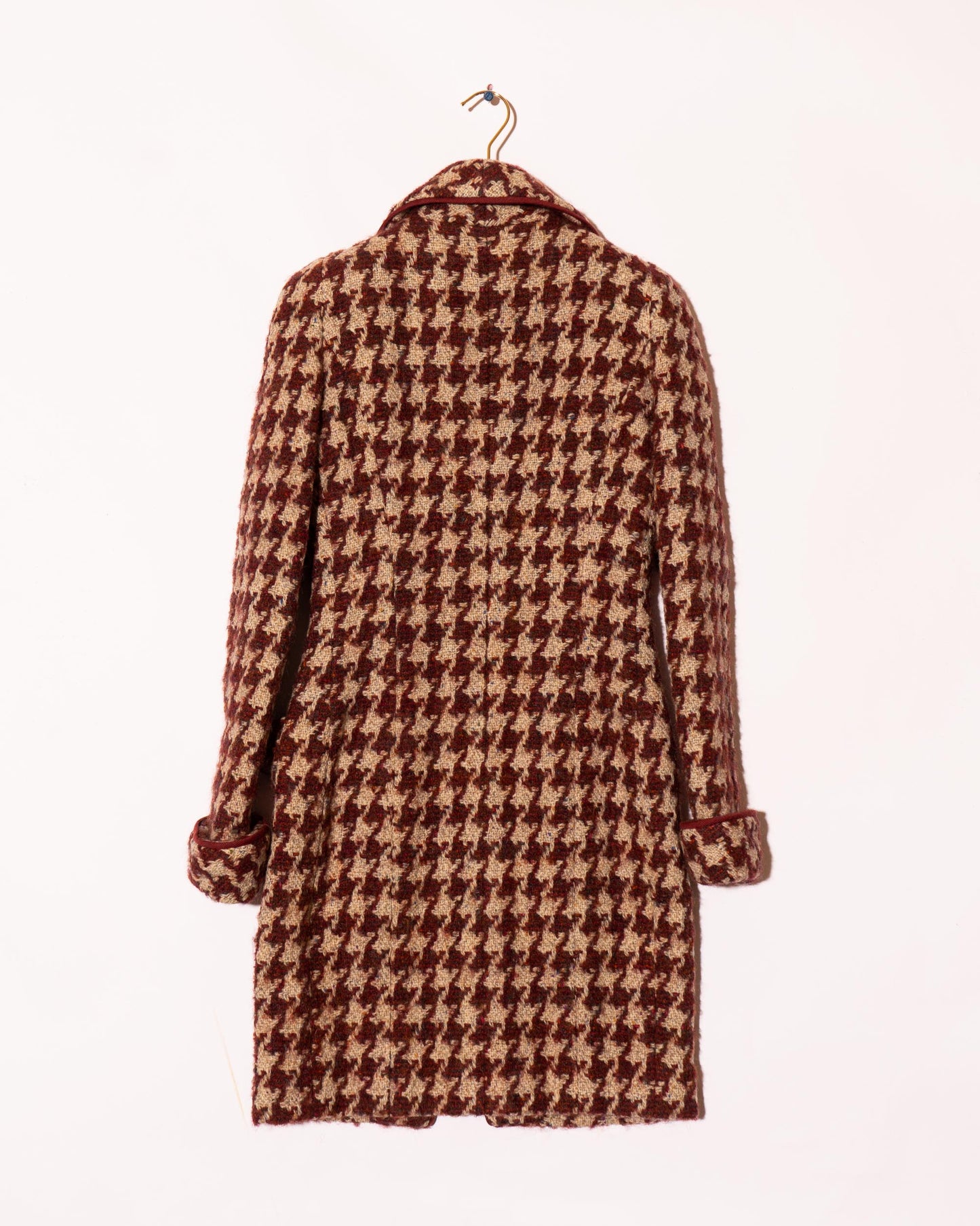 FR34-36 Rare Chanel Fall 1990 Four-Pocketed Houndstooth Tweed Coat