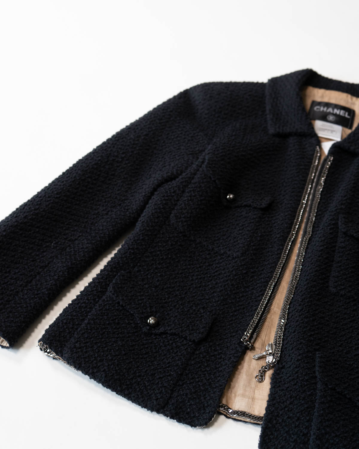 FR38 Chanel Spring 2011 Four Pocket Utility Jacket in Black - Vintage Chanel Jacket -  Jacket - Rarchive.