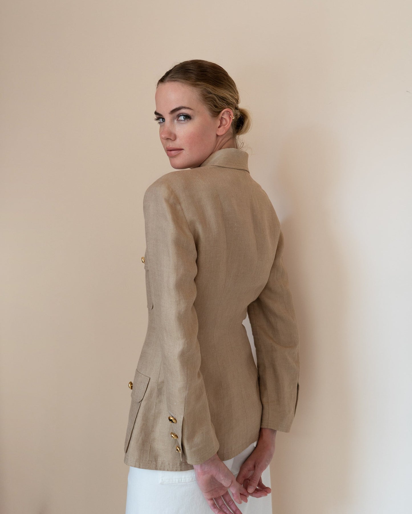 FR38-40 Rare Chanel Cruise 1992 Four Pocketed Linen Jacket - Vintage Chanel Jacket -   - Rarchive.