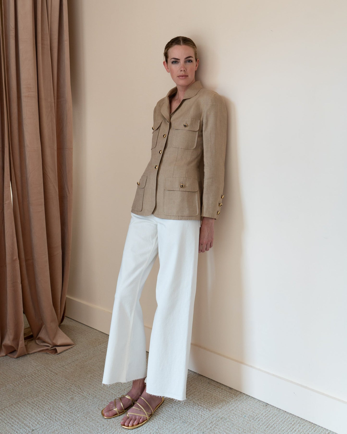 FR38-40 Rare Chanel Cruise 1992 Four Pocketed Linen Jacket - Vintage Chanel Jacket -   - Rarchive.