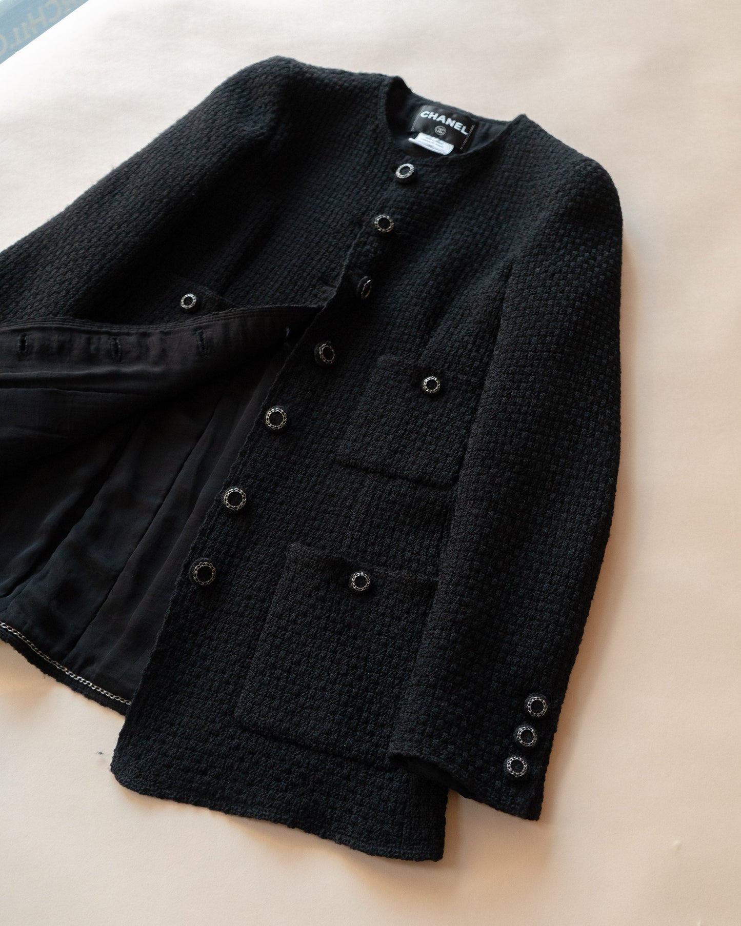 FR36-38 Rare Chanel Fall 2008 Classic Four Pocketed Jacket in Black - Vintage Chanel Jacket -   - Rarchive.