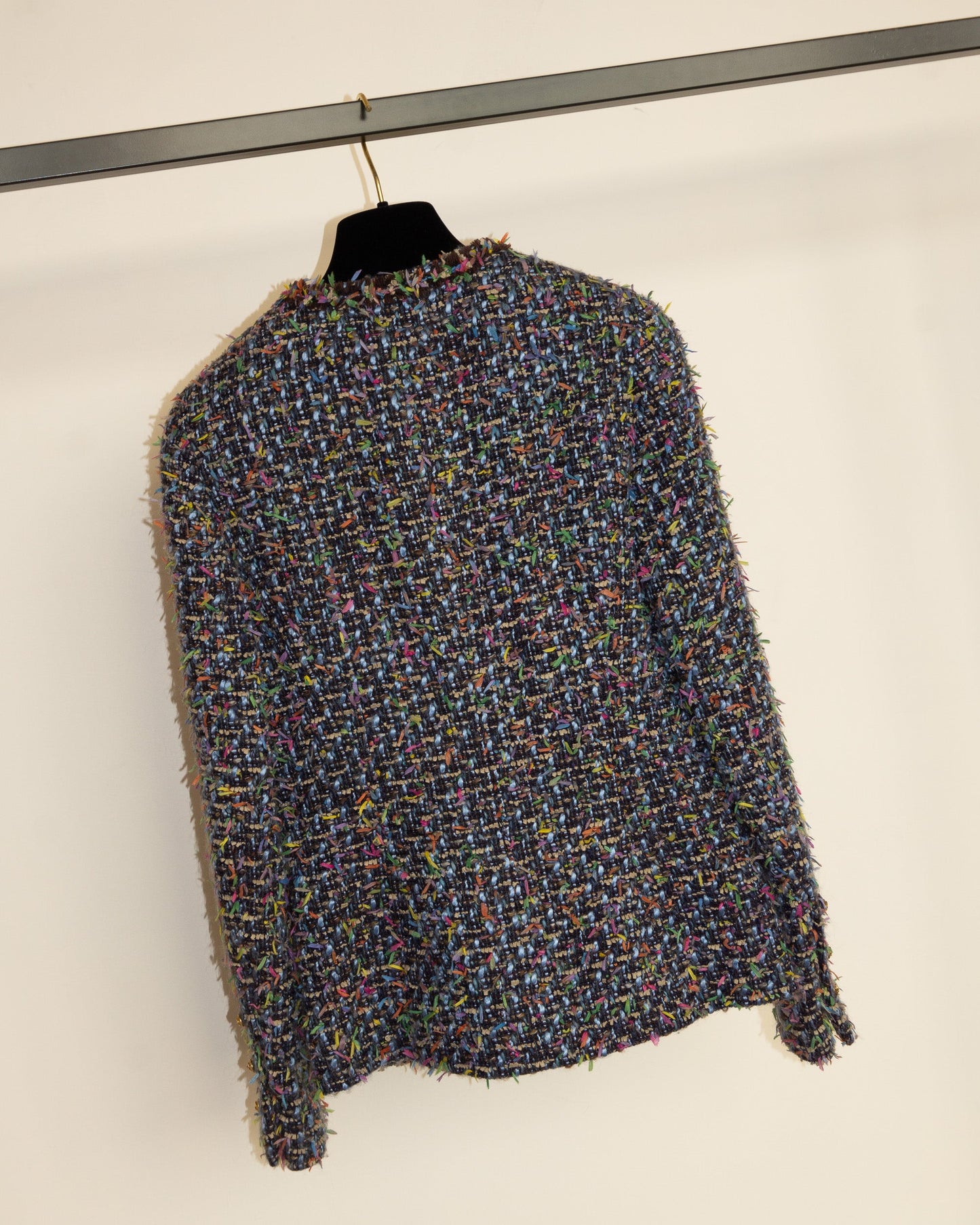 FR34-36 Chanel Fall 1993 Two Pocketed Multicolor Fantasy Tweed Jacket