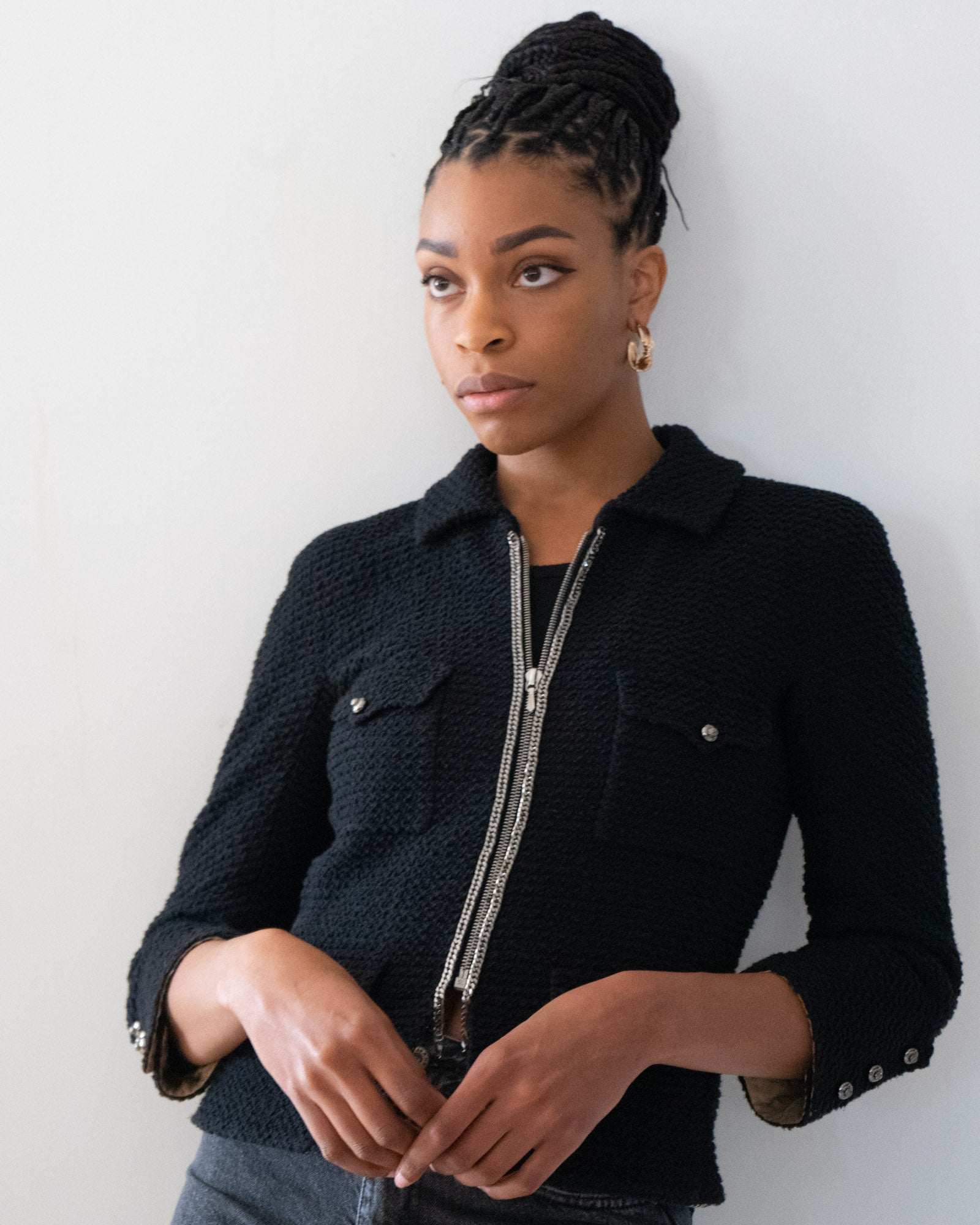 FR38 Chanel Spring 2011 Four Pocket Utility Jacket in Black - Vintage Chanel Jacket -  Jacket - Rarchive.